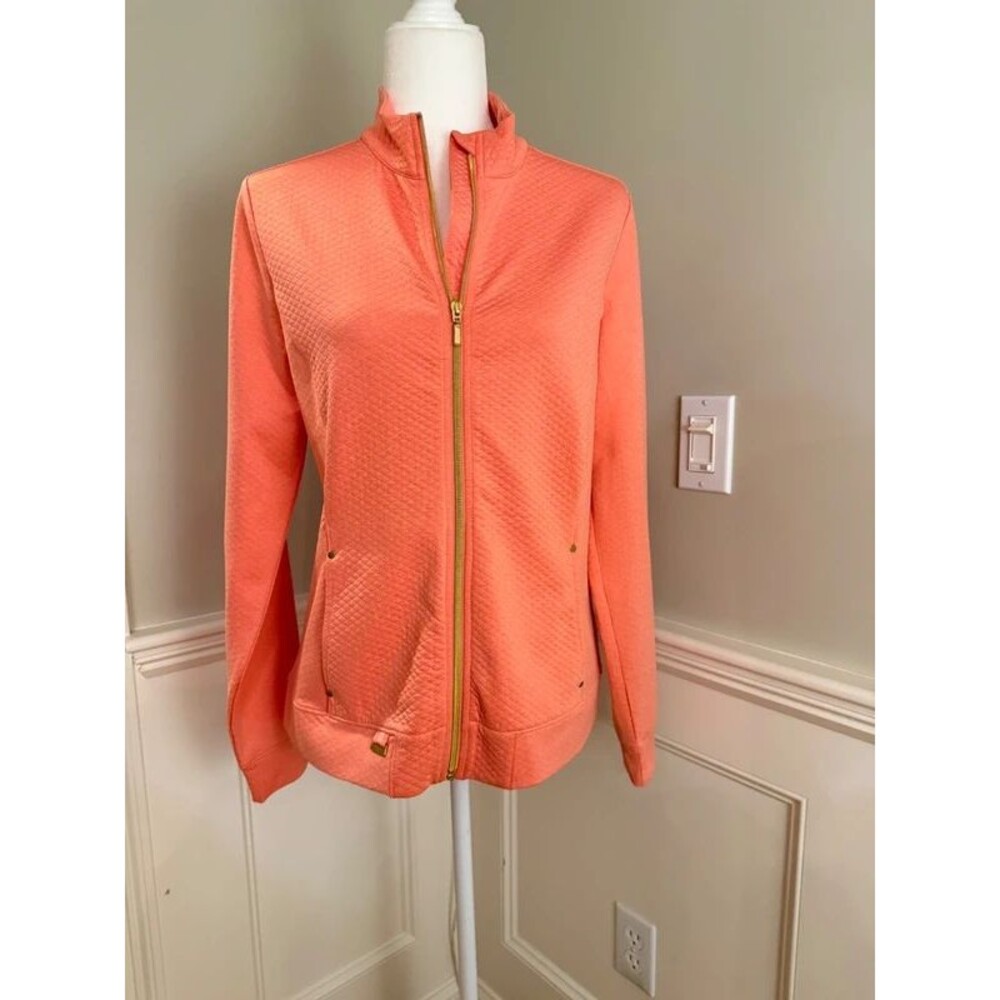 Lady Hagen Coral Quilted Full Zip Golf Jacket Women’s M